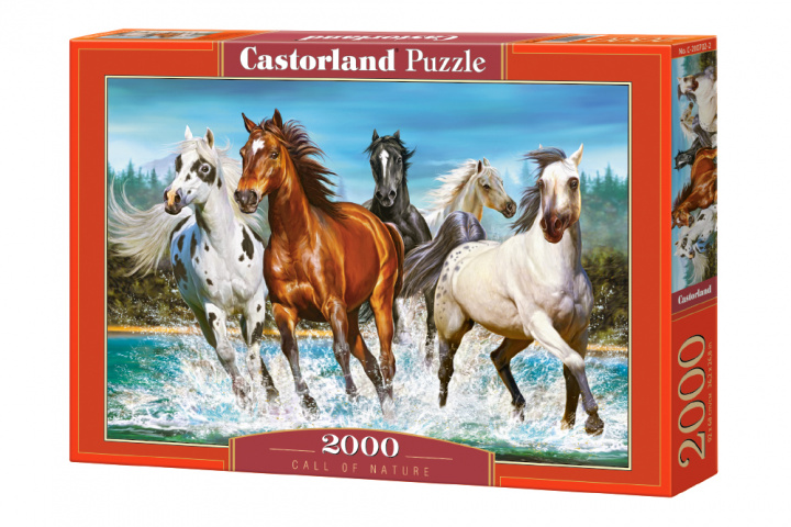 Joc / Jucărie Puzzle 2000 Zew natury konie C-200702-2 CASTOR