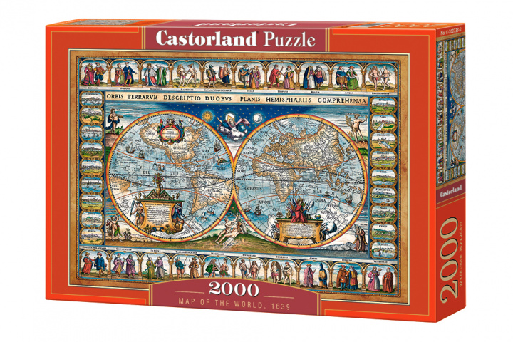 Книга Puzzle 2000 Mapa świata 1639 C-200733-2 