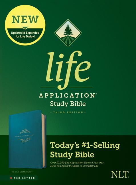 Livre NLT Life Application Study Bible, Third Edition (Red Letter, Leatherlike, Teal Blue) 