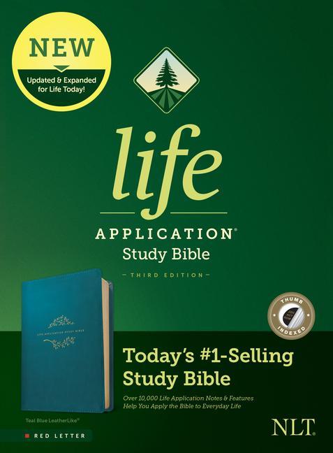 Book NLT Life Application Study Bible, Third Edition (Red Letter, Leatherlike, Teal Blue, Indexed) 
