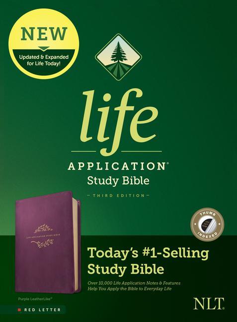 Książka NLT Life Application Study Bible, Third Edition (Red Letter, Leatherlike, Purple, Indexed) 