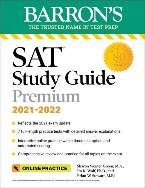 Könyv SAT Study Guide Premium, 2023: Comprehensive Review with 8 Practice Tests + an Online Timed Test Option Ira K. Wolf