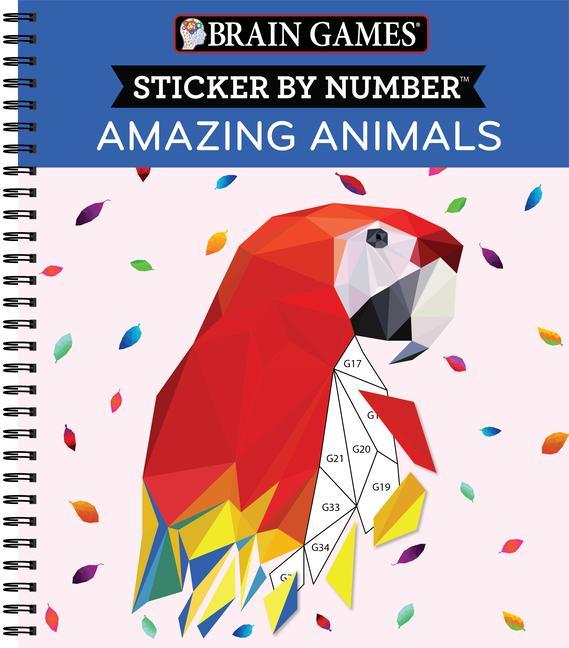 Carte Brain Games - Sticker by Number: Amazing Animals New Seasons