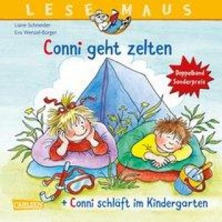 Carte LESEMAUS 205: "Conni geht zelten" + "Conni schläft im Kindergarten" Conni Doppelband Eva Wenzel-Bürger