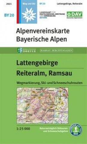 Nyomtatványok Lattengebirge, Reiteralm, Ramsau 1:25 000 