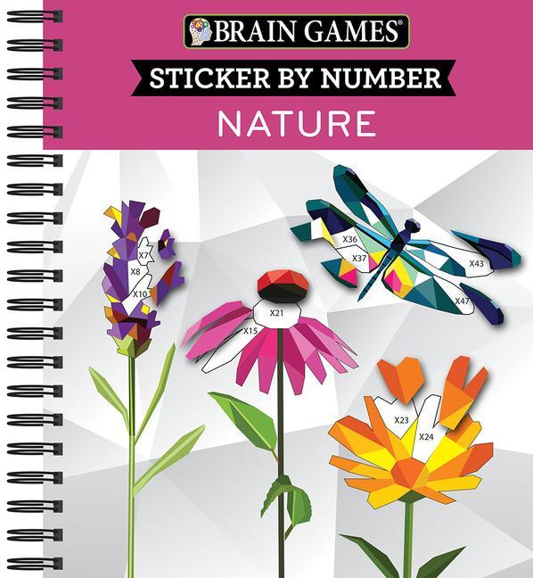 Carte Brain Games - Sticker by Number: Nature - 2 Books in 1 (42 Images to Sticker) New Seasons