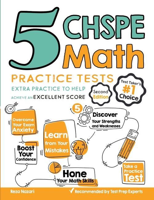 Knjiga 5 CHSPE Math Practice Tests: Extra Practice to Help Achieve an Excellent Score Reza Nazari