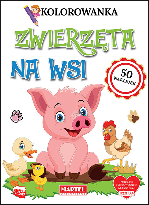Kniha Zwierzęta na wsi. Kolorowanki z naklejkami Nikola Jaźwiec