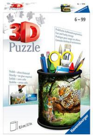 Játék Ravensburger 3D Puzzle 11263 - Utensilo Raubkatzen - 54 Teile - Stiftehalter für Tier-Fans ab 6 Jahren, Schreibtisch-Organizer für Kinder 