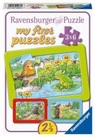 Játék Ravensburger Kinderpuzzle - 05138 Kleine Gartentiere - My First Puzzle für Kinder ab 2,5 Jahren, mit 3x6 Teilen 