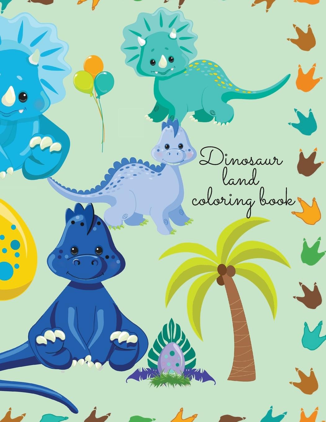 Kniha Dinosaur land coloring book 