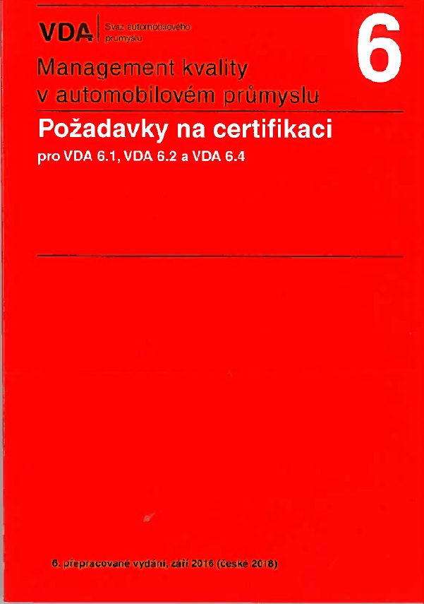 Book Management kvality v automobilovém průmyslu VDA 6 (6.vydání) 