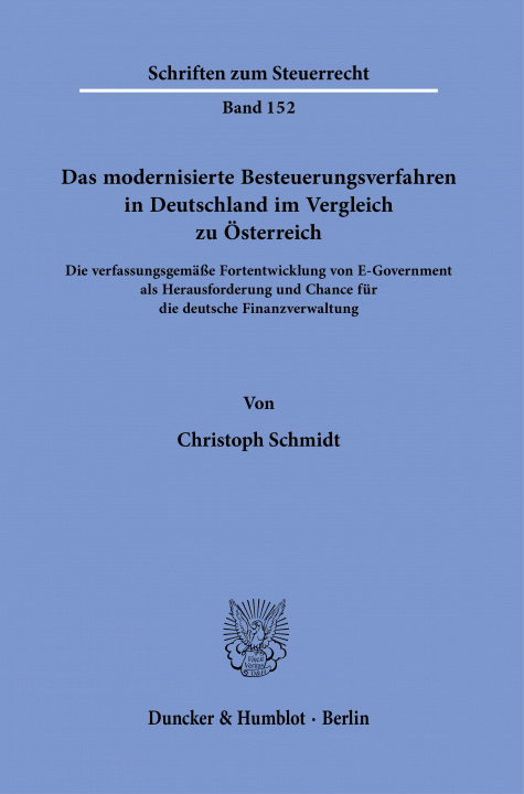 Könyv Das modernisierte Besteuerungsverfahren in Deutschland im Vergleich zu Österreich. 