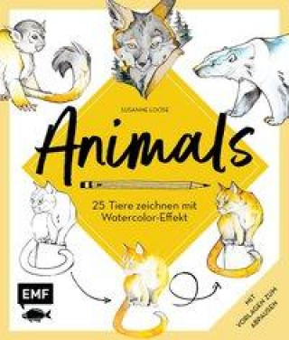 Книга Animals - 25 Tiere zeichnen mit Watercolor-Effekt 