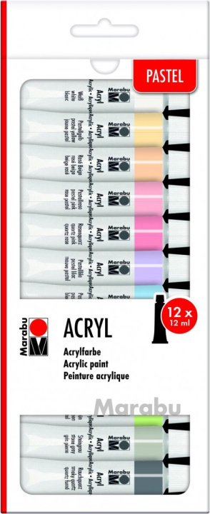 Livre Marabu Sada akrylových pastelových barev 12 x 12 ml 