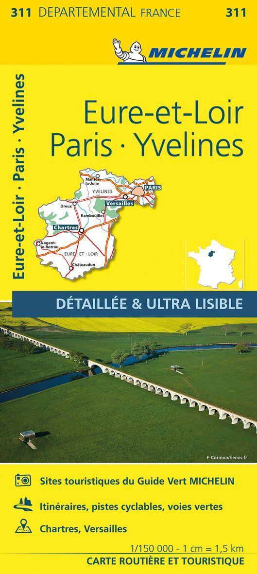 Tiskovina Eure-et-Loir, Paris, Yvelines - Michelin Local Map 311 