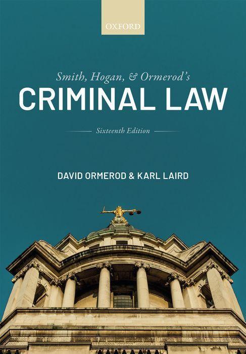 Kniha Smith, Hogan, and Ormerod's Criminal Law 