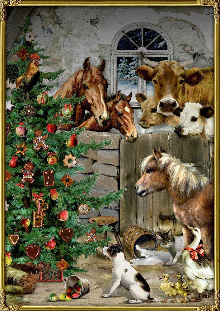 Kalendár/Diár A4-Wandkalender - Weihnacht im Stall 