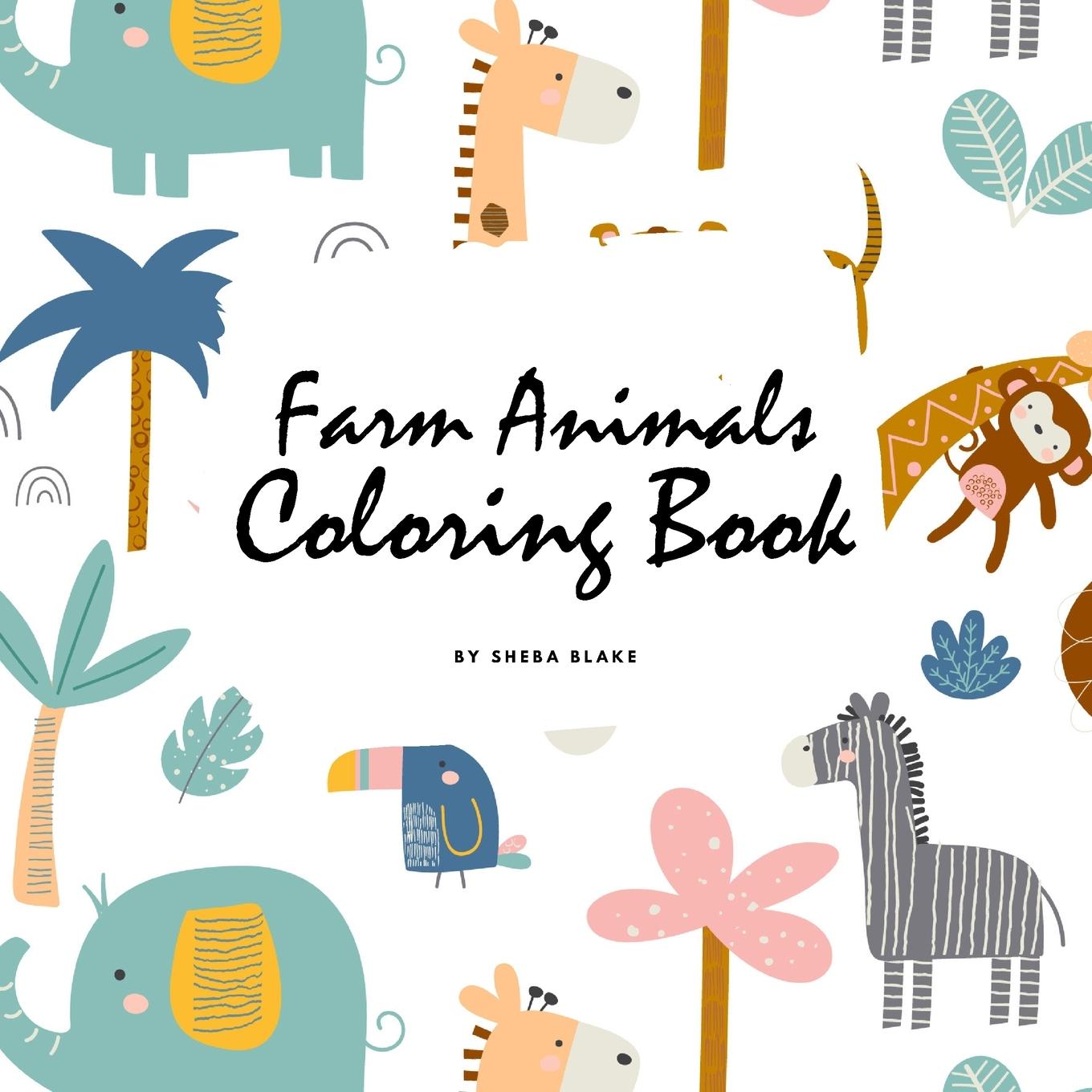 Книга Farm Animals Coloring Book for Children (8.5x8.5 Coloring Book / Activity Book) 