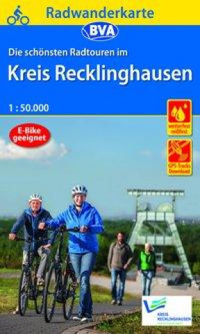 Tlačovina Radwanderkarte BVA Die schönsten Radtouren im Kreis Recklinghausen, 1:50.000, reiß- und wetterfest, GPS-Tracks Download 