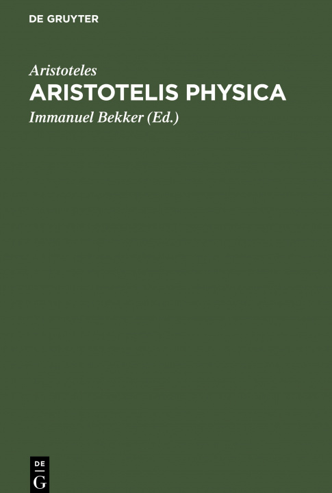 Könyv Aristotelis Physica 