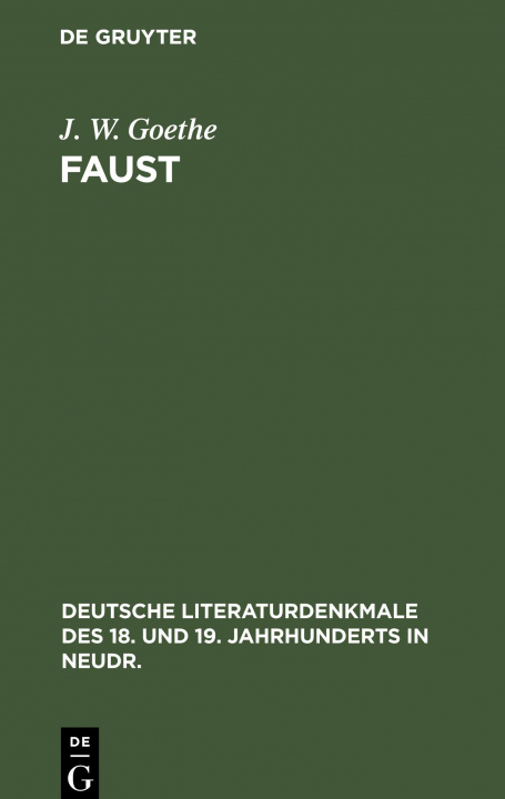Knjiga Faust J. W. Goethe