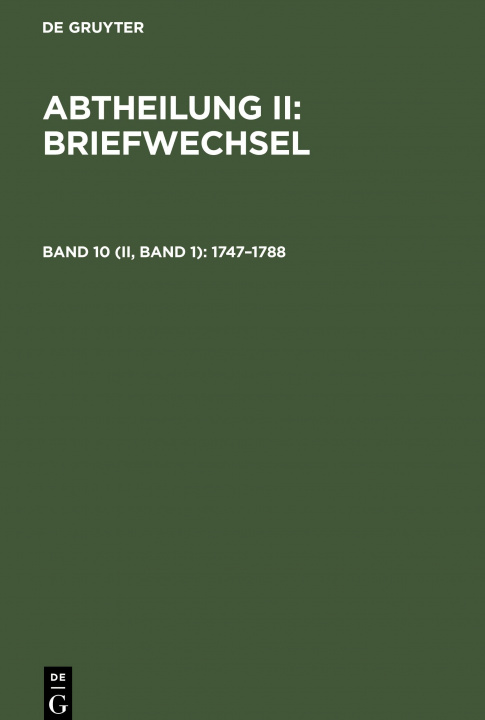 Buch 1747-1788 No Contributor
