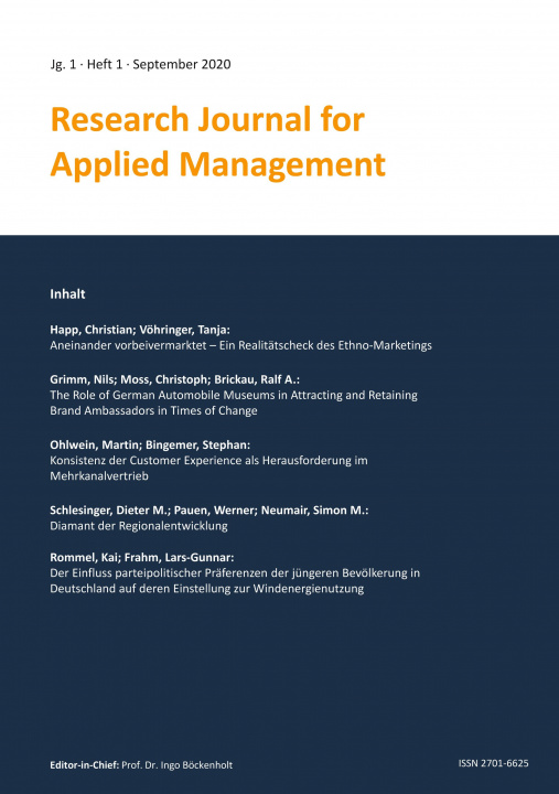Könyv Research Journal for Applied Management - Jg. 1, Heft 1 Kai Rommel