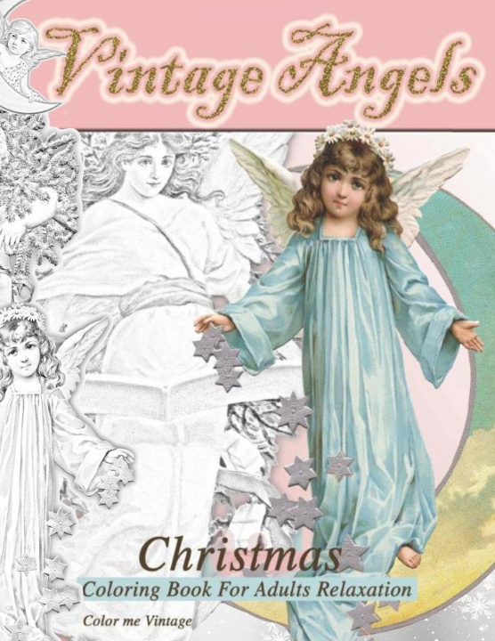 Książka Vintage Angels christmas coloring book for adults relaxation 