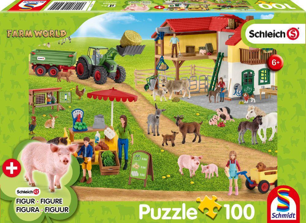 Jeu/jouet Farm World, Bauernhof und Hofladen. Puzzle 100 Teile, mit Add-on (eine Original Figur) 