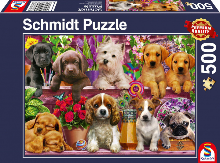 Játék Hunde im Regal Puzzle 500 Teile 