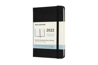 Книга Moleskine 2022 12-Month Monthly Pocket Hardcover Notebook 