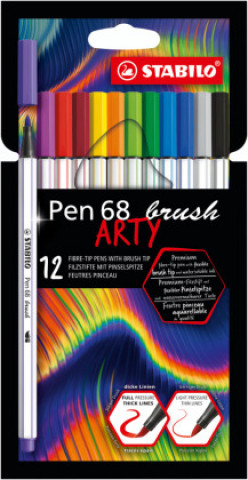 Papierenský tovar Fixa STABILO Pen 68 brush sada 12 ks v pouzdru"ARTY" 