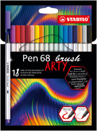 Articole de papetărie Fixa STABILO Pen 68 brush sada 18 ks v pouzdru"ARTY" 