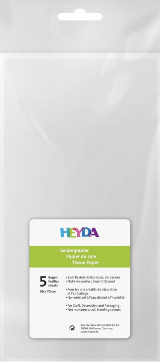 Kniha HEYDA Hedvábný papír 50 x 70 cm - bílý 10 ks 