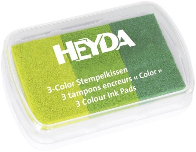 Papírszerek HEYDA Razítkovací polštářek - 3 odstíny zelené HEYDA