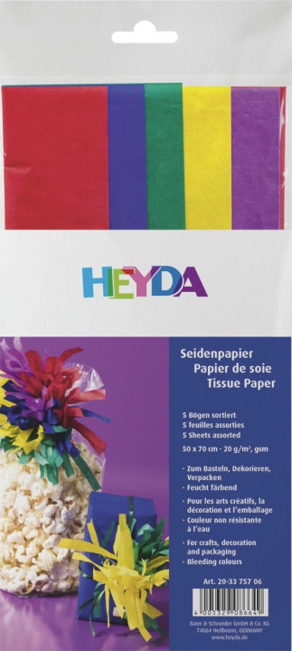 Kniha HEYDA Sada hedvábných papírů 50 x 70 cm - tmavý mix 