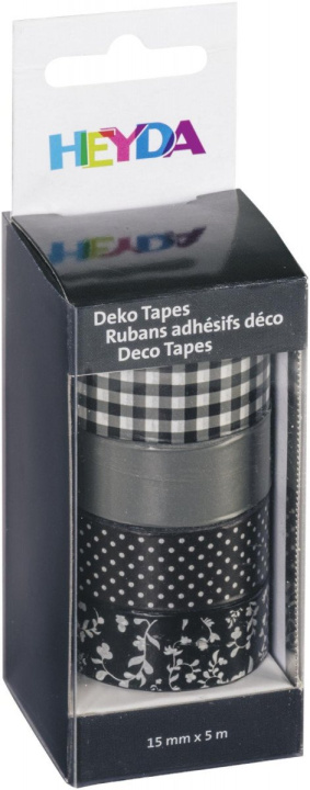 Carte HEYDA Sada papírových pásek - černý mix 1,5 cm x 5 m 