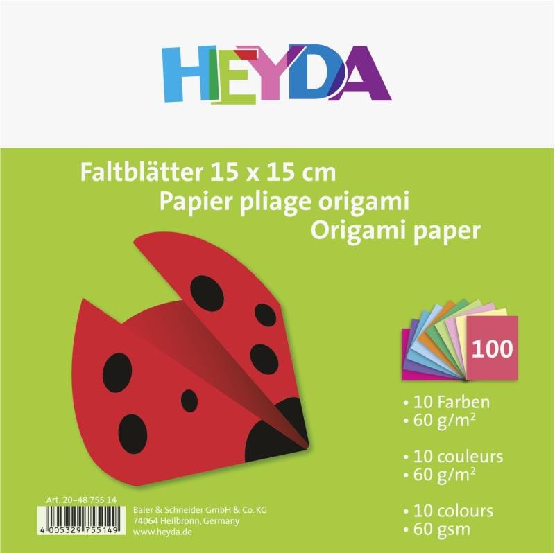 Kniha HEYDA Papíry na origami 15 x 15 cm ( 100 ks ) 