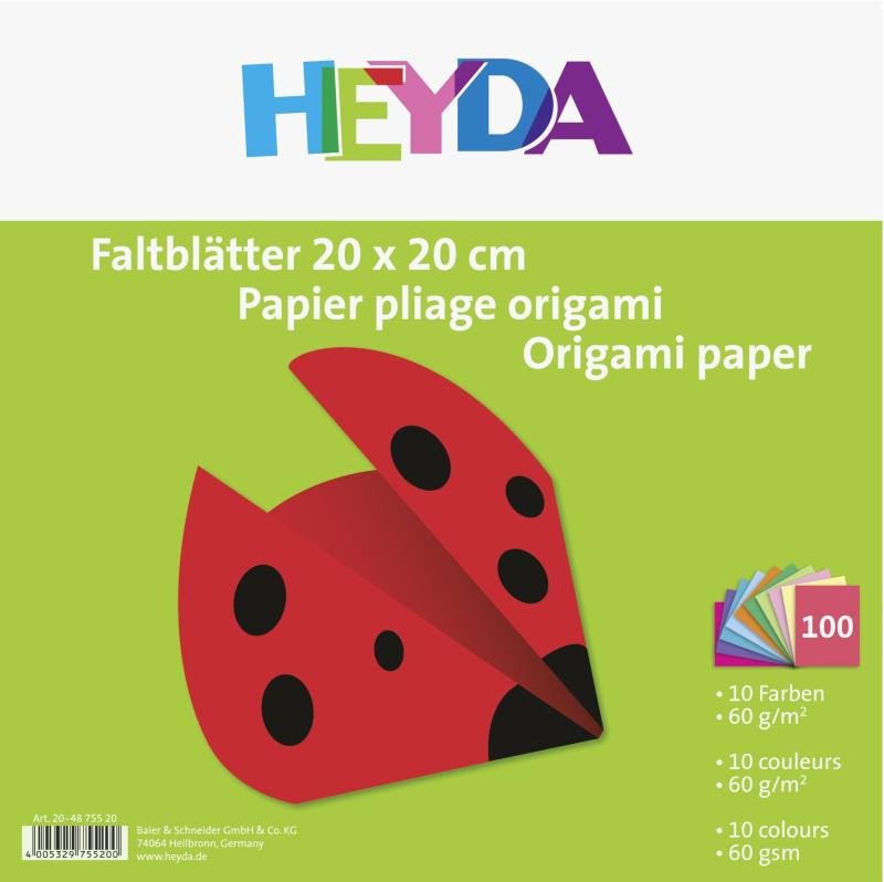 Könyv HEYDA Papíry na origami 20 x 20 cm ( 100 ks ) 