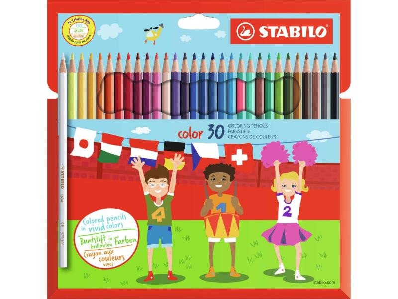 Stationery items Pastelky STABILO color, sada 30 ks v kartonovém pouzdru 