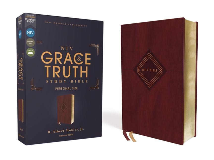 Książka Niv, the Grace and Truth Study Bible, Personal Size, Leathersoft, Burgundy, Red Letter, Comfort Print R. Albert Mohler Jr