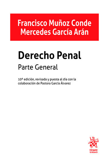 Książka DERECHO PENAL, PARTE GENERAL MUÑOZ CONDE
