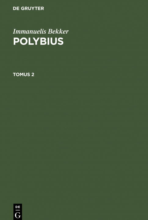 Kniha Immanuelis Bekker: Polybius. Tomus 2 