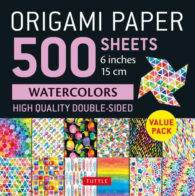 Calendar / Agendă Origami Paper 500 sheets Rainbow Watercolors 6" (15 cm) 