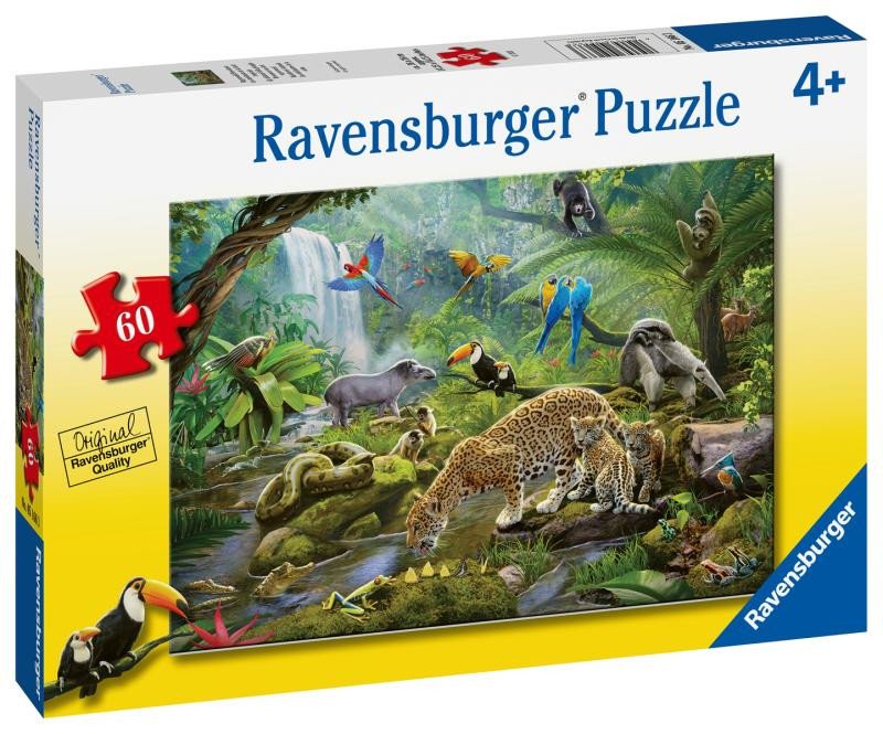 Joc / Jucărie Ravensburger Puzzle - Obdivovatelé deštného pralesa 60 dílků 