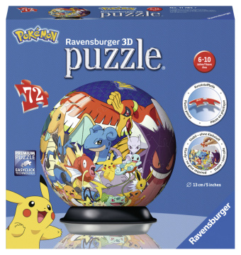 Hra/Hračka Ravensburger 3D Puzzle-Ball - Pokémon 72 dílků 