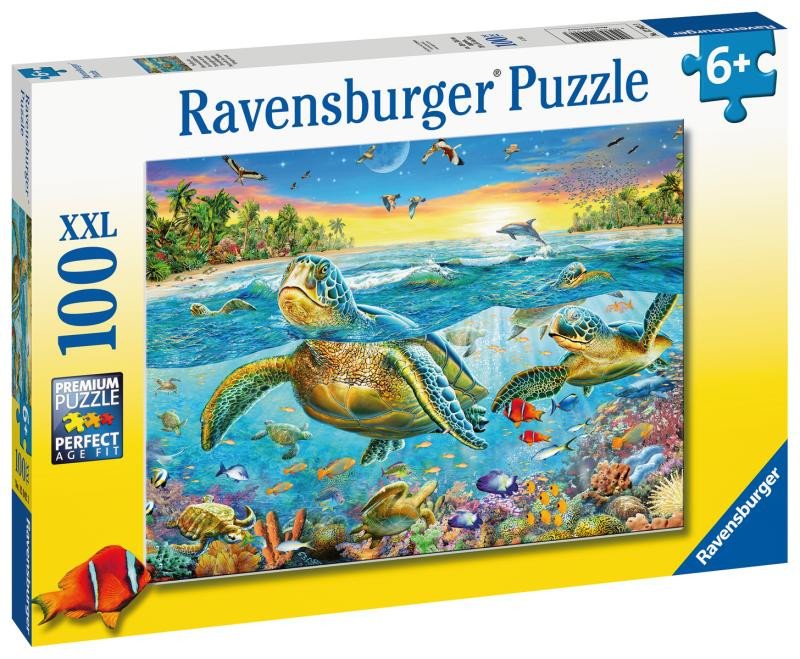 Játék Ravensburger Puzzle - Plavání s vodními želvami 100 dílků 