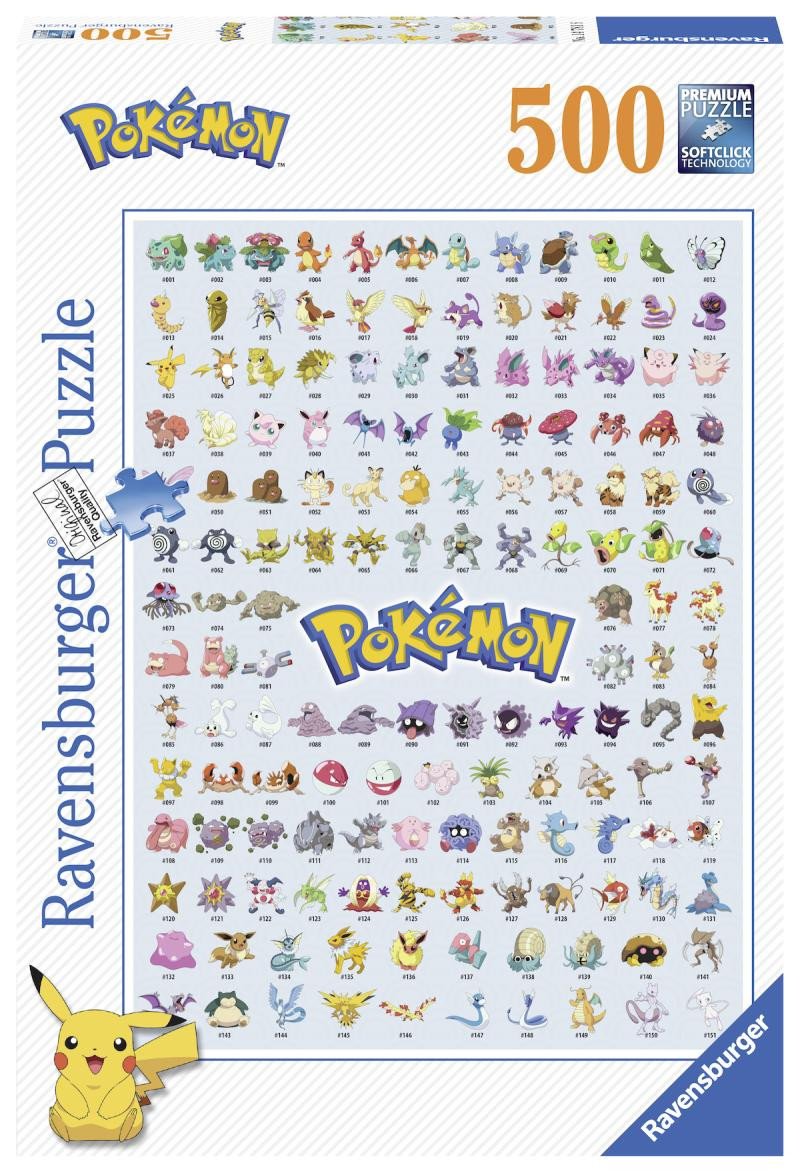 Hra/Hračka Ravensburger Puzzle - Prvních 151 Pokémonů 500 dílků 