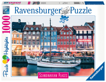 Joc / Jucărie Ravensburger Puzzle Skandinávie - Kodaň, Dánsko 1000 dílků 